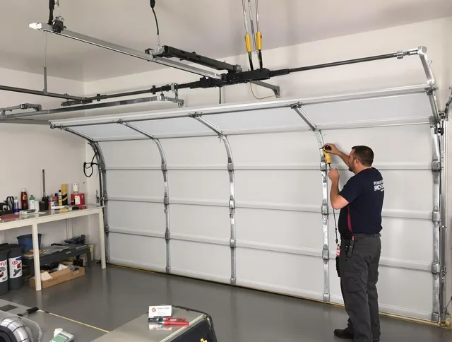 Fairview Park Garage Door Repair certified technician performing overhead door system repair in Fairview Park