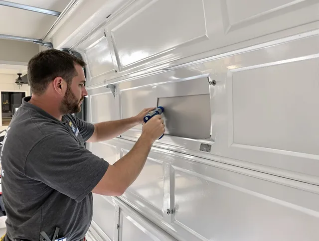Garage door panel repair by Fairview Park Garage Door Repair in Fairview Park