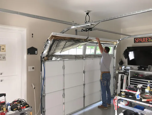 Garage door section replacement by Fairview Park Garage Door Repair in Fairview Park