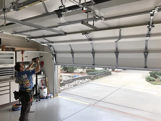 Garage door track repair service by Fairview Park Garage Door Repair in Fairview Park
